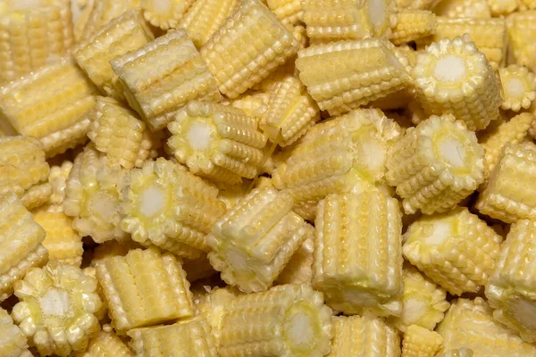 Closeup Macrophotograph Cut Baby Corn — Stock Photo, Image