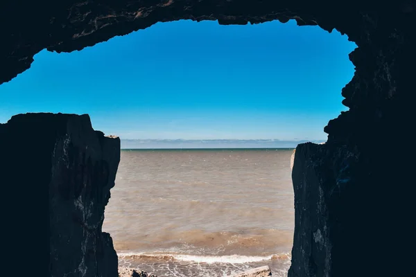 Ein Schöner Blick Auf Das Meer Aus Dem Fenster Der — Stockfoto