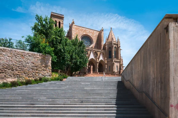 Stairs Front Church Santa Maria Manresa Catalonia — Stock Photo, Image