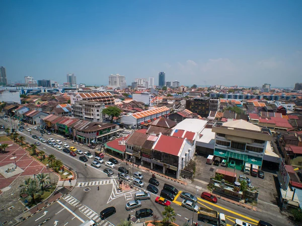 马来西亚槟城乔治敦建筑的鸟瞰图 — 图库照片