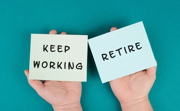 Keep Working Retire Making Decision Planning Future Retirement Concept Financial — Stock Photo, Image