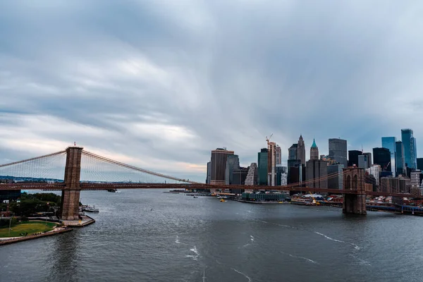 Vue Aérienne Paysage Urbain Pont Brooklyn New York États Unis — Photo