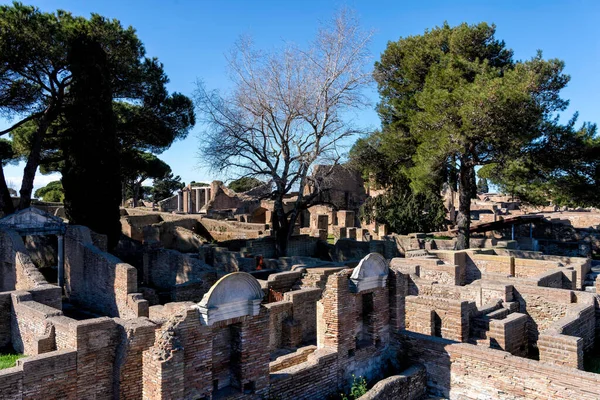 Ostia Antica Antik Roma Liman Şehrinin Bulunduğu Modern Ostia Kasabasına — Stok fotoğraf