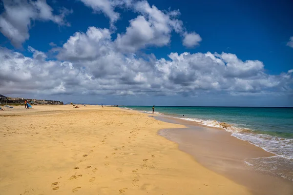 Una Hermosa Playa Durante Día Fuerteventura — Foto de Stock