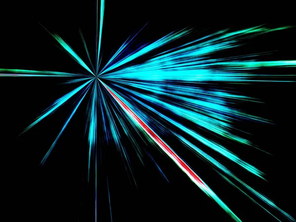 Blue Light Burst Dark Background One Ray Bright Red — Stock Photo, Image