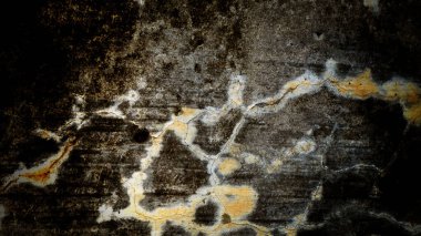 Paslı, eski, kırık bir duvar yüzeyinin yakın çekimi.