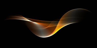 Güzel soyut pürüzsüz stil sarı ve turuncu dalga pankartı