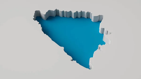 Bosnia Herzegovina Inner Extrude Map Web Printing — стокове фото