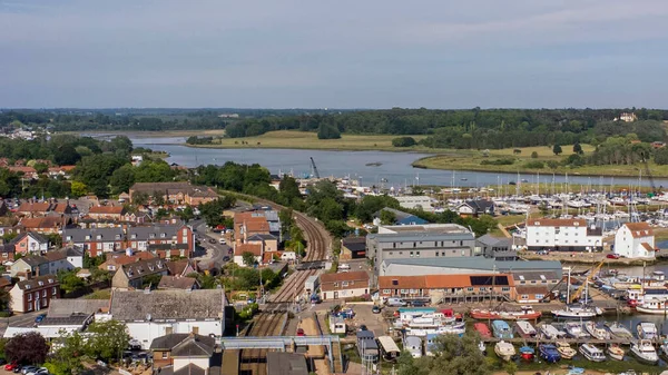 Flygfoto Över Woodbridge Stad Östra Suffolk Distriktet Suffolk England — Stockfoto
