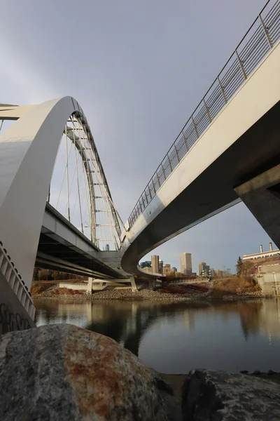 Una Splendida Vista Del Grande Ponte Sul Fiume — Foto Stock