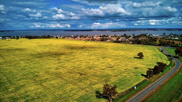 Uma Vista Aérea Lago Mulwala Cidade Mulwala Nsw Austrália — Fotografia de Stock