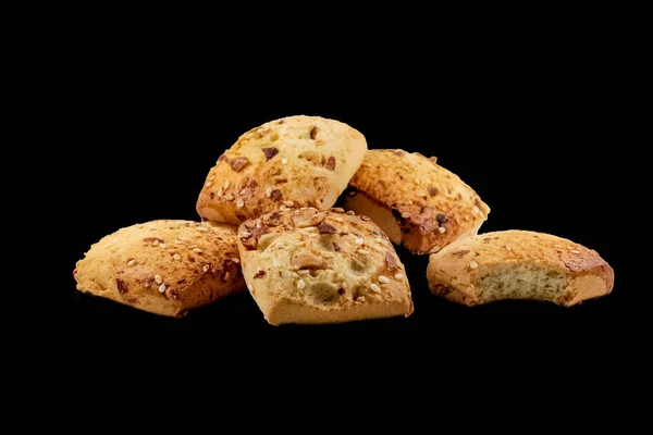 Primer Plano Galletas Chispas Chocolate Recién Horneadas Que Caen Sobre —  Fotos de Stock