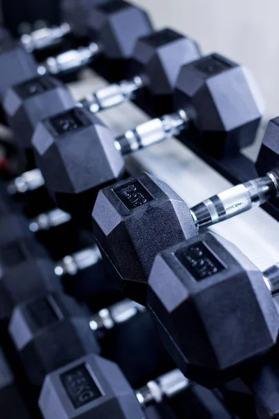 Vertical Shot Black Weights Fitness Studio — Stock Photo, Image