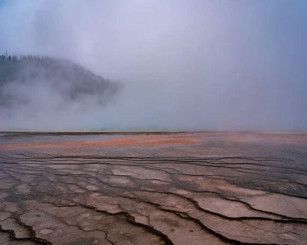 Piękne Ujęcie Yellowstone Grand Prismatic Spring — Zdjęcie stockowe