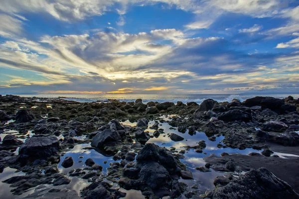 Tenerife Kanarya Adası Spanya Atlantik Okyanusunda Güneş Batıyor — Stok fotoğraf