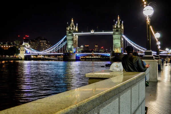 Ein Malerischer Blick Auf Die Tower Bridge Bei Nacht London — Stockfoto