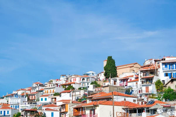 Travel Destination Holidays Greece Skopelos Island Glossa Village — Stock Photo, Image