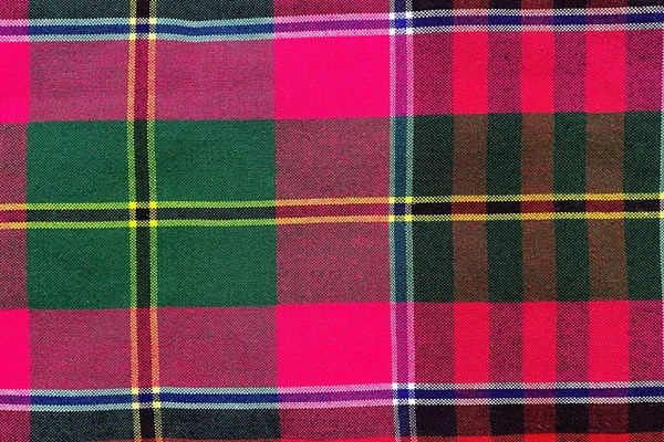 Closeup Colorful Plaid Cloth Background — Stock Photo, Image