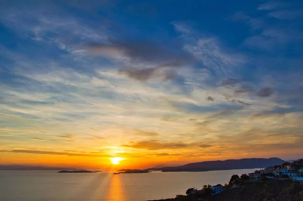 Wonderful Sunset Greek Island Summer Vacation Greece — Stock Photo, Image