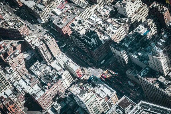 Alto Angolo Ripresa Delle Strade Manhattan New York City Dal — Foto Stock