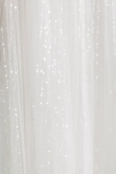 Vertical Shot Shimmering Fabric Wedding Dress — Stock Photo, Image
