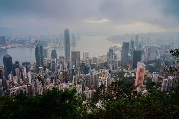 Une Vue Aérienne Beau Paysage Urbain Hong Kong Chine — Photo