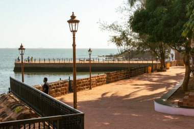 Aguada Hapishanesi Goa Hindistan 2 Mayıs 2022 Aguada Merkez Hapishanesi ve Fort Exteriors ve cephe ve manzara yenilendi