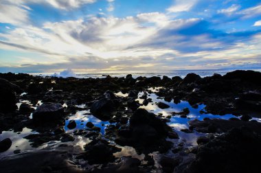 Tenerife Kanarya Adası İspanya 'da Atlantik Okyanusunda Güneş Batıyor
