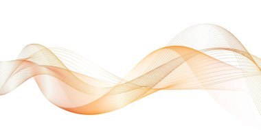 Güzel soyut pürüzsüz stil sarı ve turuncu dalga pankartı