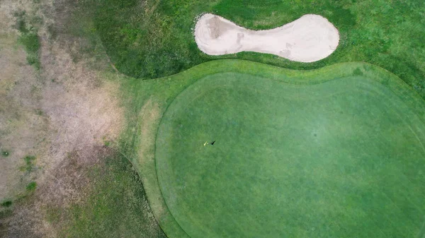Uitzicht Vanuit Lucht Vanuit Zandbunker Een Golfbaan — Stockfoto