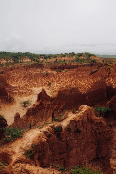 Vertical Shot Scenic View Tatacoa Desert Valley Sorrows Huila Colombia — Stock Photo, Image