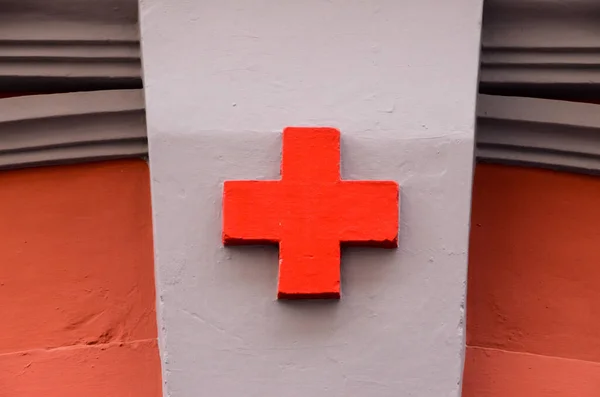 Red Cross Medical Sign White Background — Stock Photo, Image