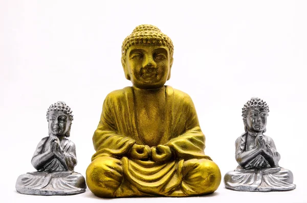Orientalisk Asiatisk Staty Vit Bakgrund — Stockfoto