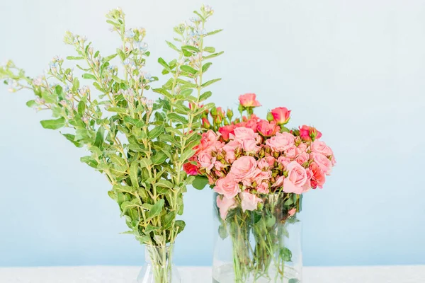 Una Hermosa Foto Ramo Hojas Verdes Sin Flores Rosas Preparadas — Foto de Stock