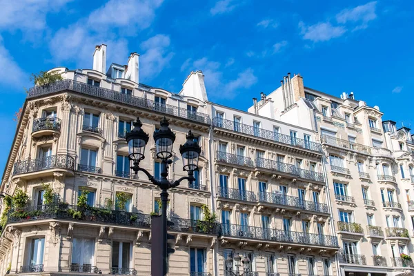 Paris Fachadas Típicas Rua Belos Edifícios Republique — Fotografia de Stock