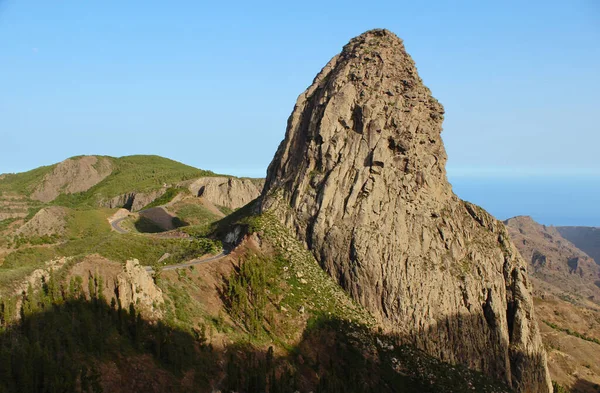 Uma Vista Panorâmica Roque Agando Parque Nacional Garajonay Gomera Ilhas — Fotografia de Stock