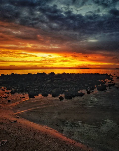 Scatto Scenografico Del Tramonto Mare Dopo Uragano Paz Bassa California — Foto Stock