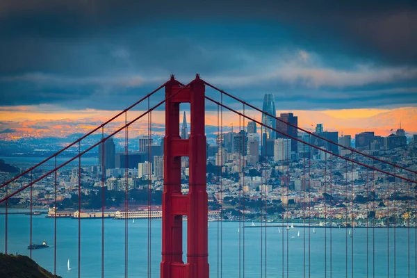 San Francisco Kaliforniya Daki Ünlü Golden Gate Köprüsü Nün Gün — Stok fotoğraf