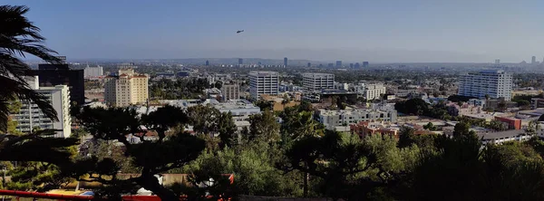 Широкоугольный Панорамный Обзор Современных Высотных Зданий Голливуда Калифорния Сша — стоковое фото