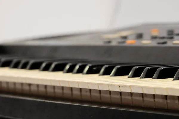 Black White Digital Piano Keyboard Closeup — Stock Photo, Image
