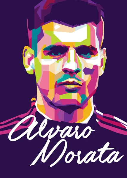 Ett Färgstarkt Porträtt Alvaro Borja Morata Martin — Stockfoto