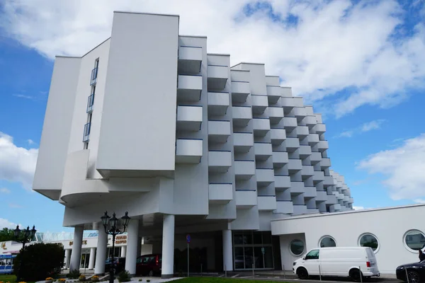 Casa Viena Amber Baltic Miedzyzdroje Hotel Edifício Pela Costa Contra — Fotografia de Stock