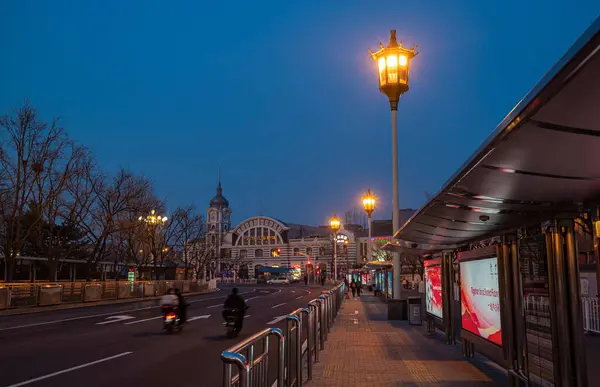 Eine Luftaufnahme Eines Schönen Stadtbildes Der Dunklen Nacht — Stockfoto