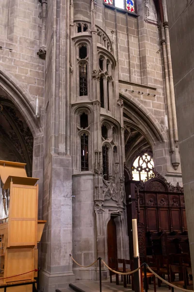 Een Interieur Van Historische Kathedraal Van Bern Zwitserland — Stockfoto