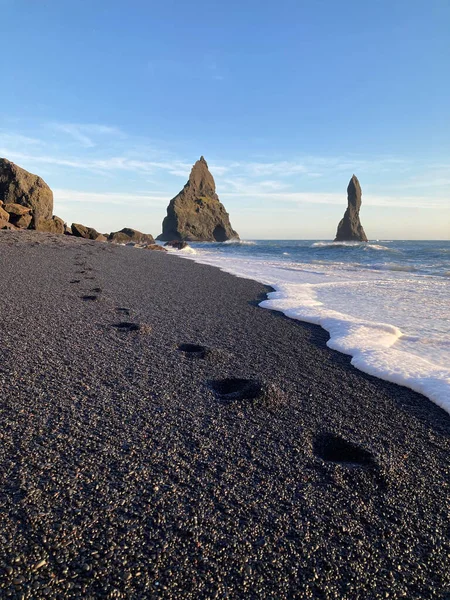 Footprints Sand Beach Daytime — Stock Photo, Image