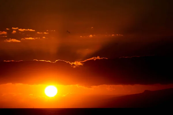 Coucher Soleil Sur Océan Atlantique Tenerife Canaries Espagne — Photo