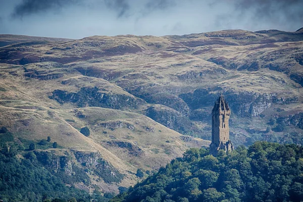 Vysokoúhlý Pohled National Wallace Monument Stirlingu Skotsko — Stock fotografie
