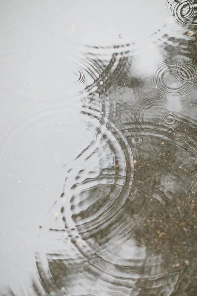 Een Verticaal Shot Van Grote Regendruppels Grond Tijdens Dag — Stockfoto
