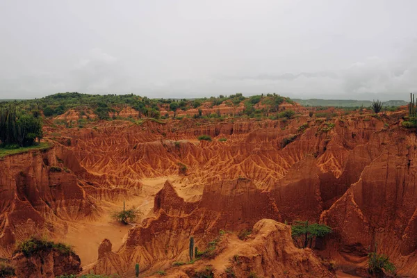 Uma Vista Panorâmica Belo Deserto Tatacoa Vale Das Dores Huila — Fotografia de Stock