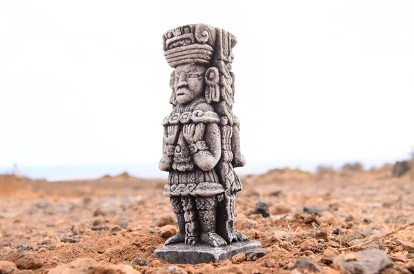 Antike Maya Statue Der Felsenwüste — Stockfoto